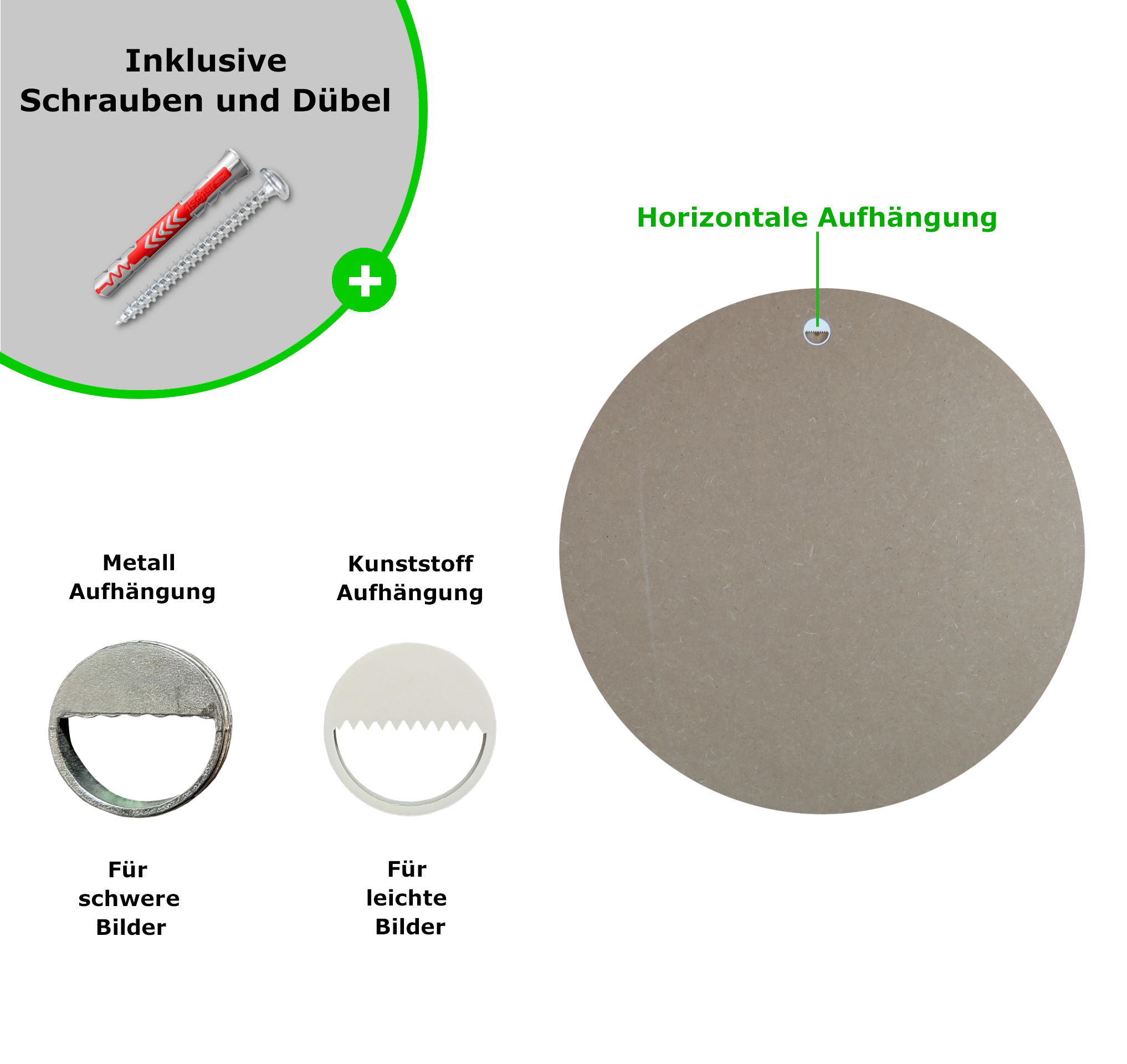 Kugelmoosbild - Größen von Ø 40cm bis Ø 100cm